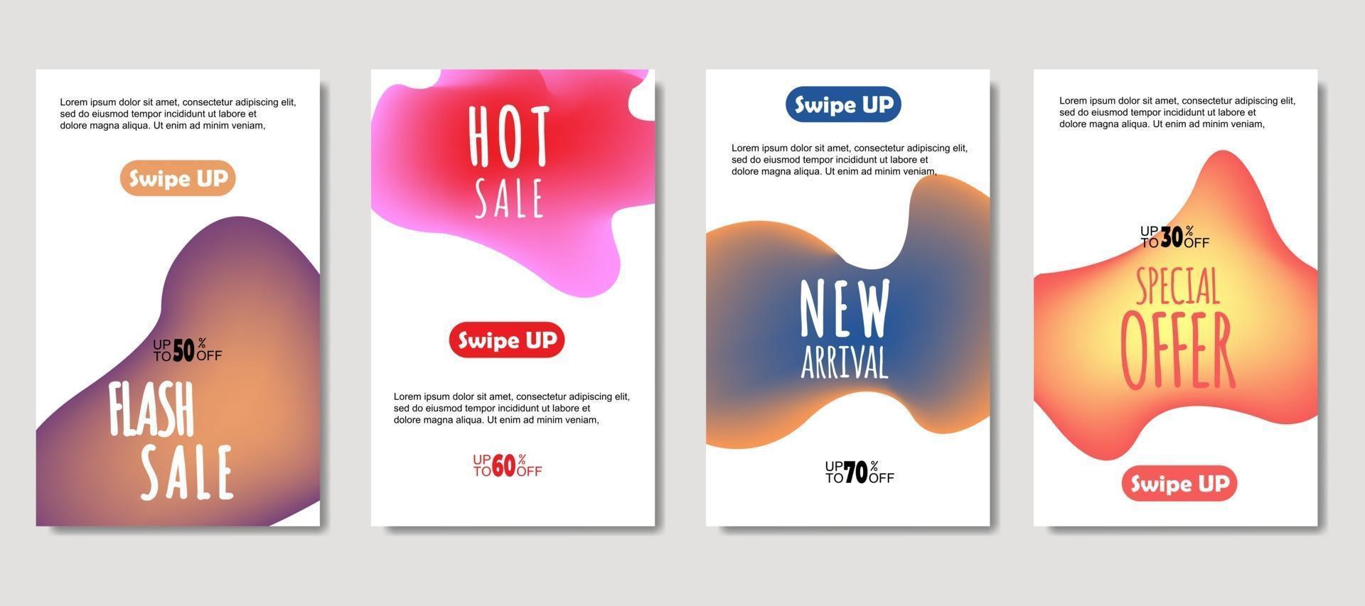 dynamische abstracte vloeibare mobiel voor verkoopbanners. verkoop sjabloonontwerp spandoek, mega-verkoop speciale aanbieding-set. ontwerp voor flyer, cadeaubon, poster aan de muur, omslagboek, banner, sociale media vector