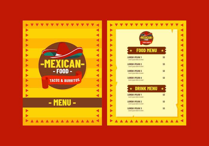 Mexicaanse menu sjabloon Vector