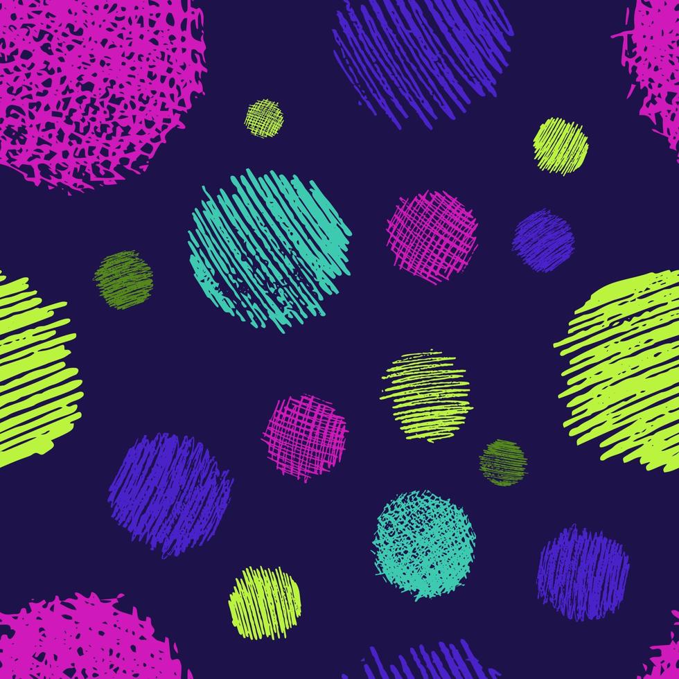 naadloos patroon met hand- getrokken zwart cirkel kattebelletje smeren. abstract grunge textuur. vector illustratie