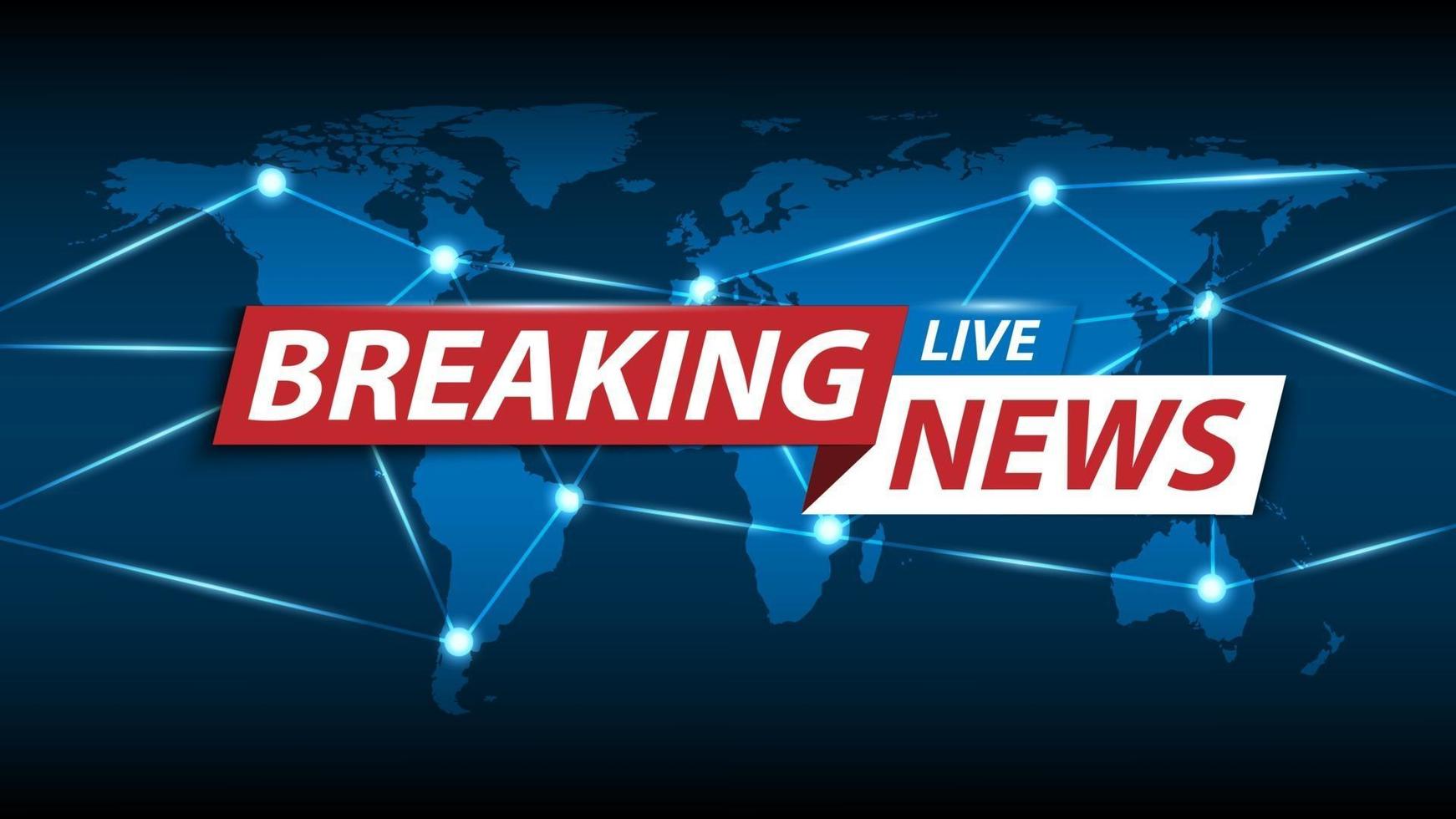 breaking news achtergrond, tv-kanaal nieuws screensaver, vector illustratie