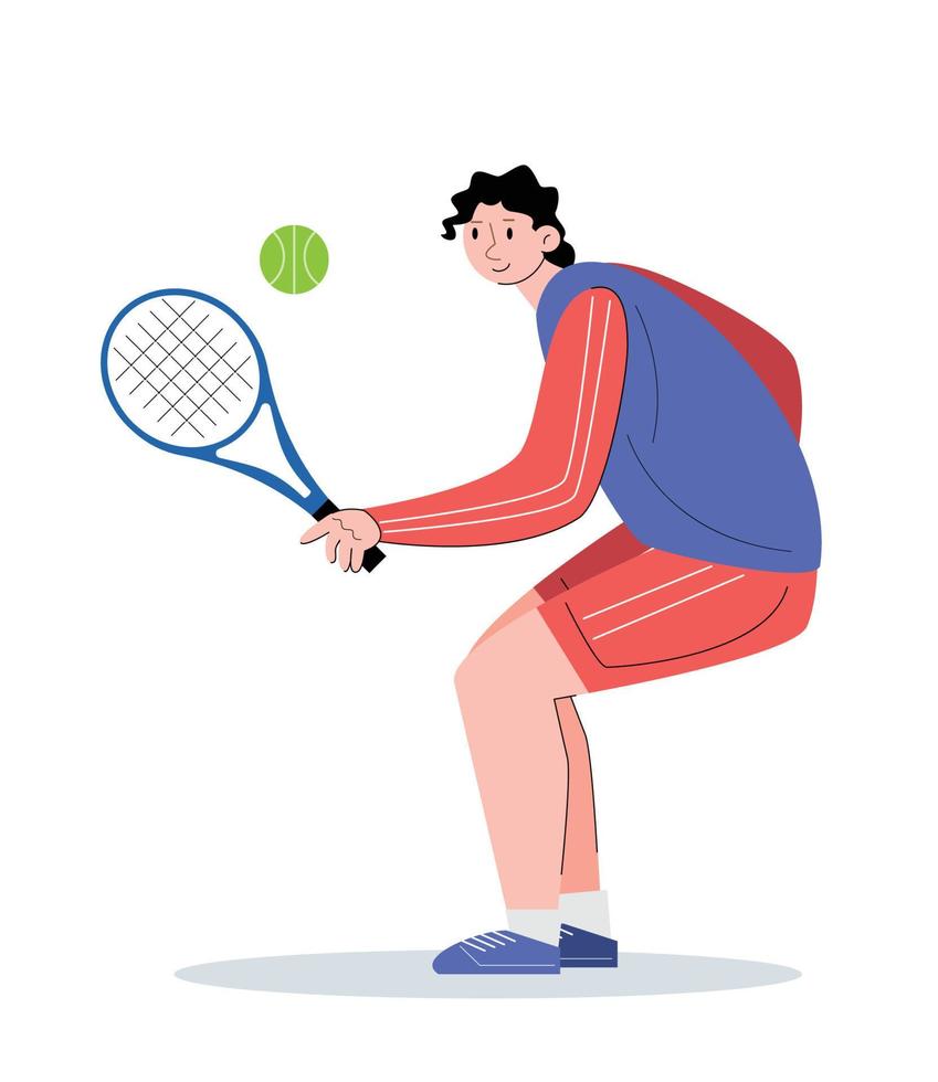 mensen karakter spelen tennis vector illustratie