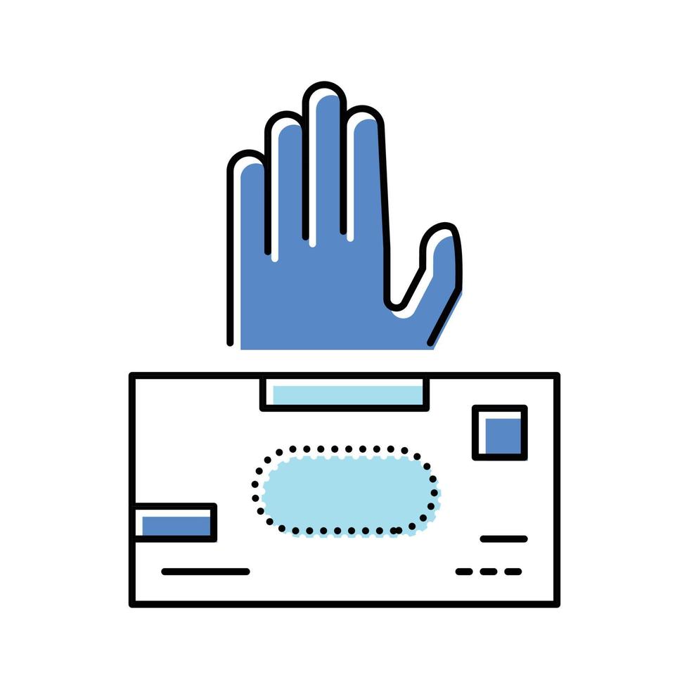 niet-latex handschoenen eerste steun kleur icoon vector illustratie