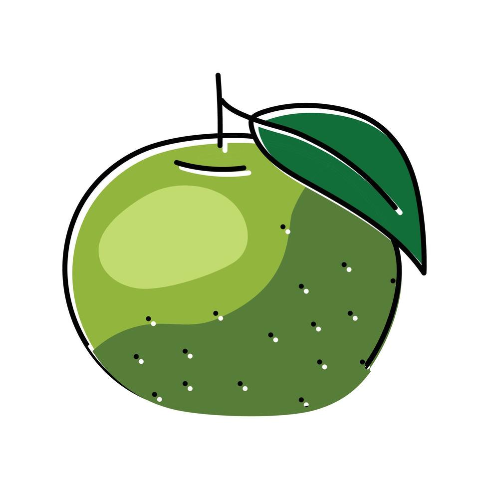 groen mandarijn blad kleur icoon vector illustratie