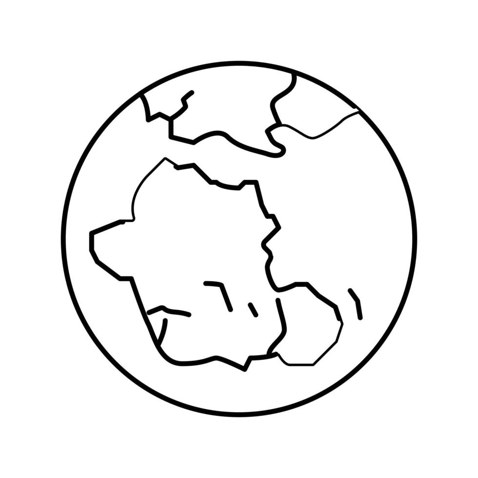gondwana aarde continent kaart lijn icoon vector illustratie