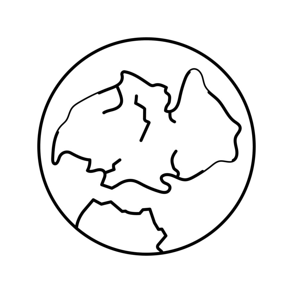 laurasia aarde continent kaart lijn icoon vector illustratie