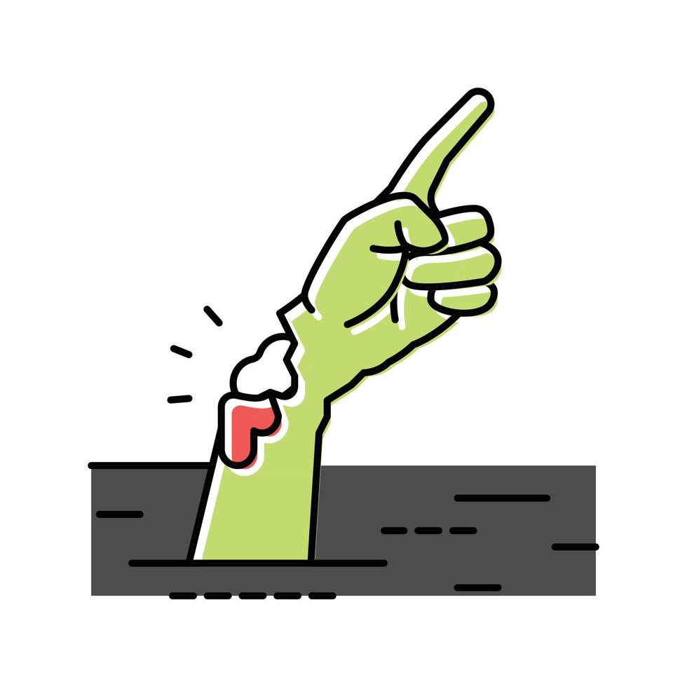 hand- dood zombie kleur icoon vector illustratie