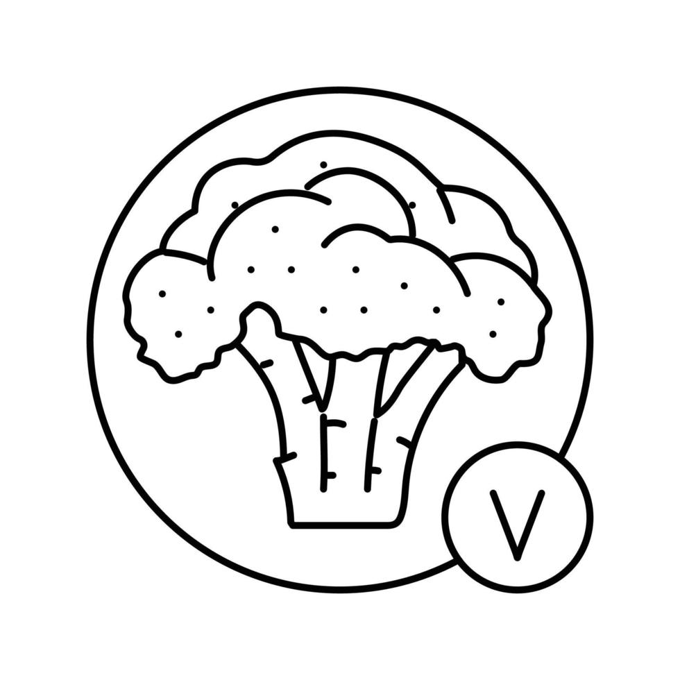 vitamine broccoli lijn icoon vector illustratie