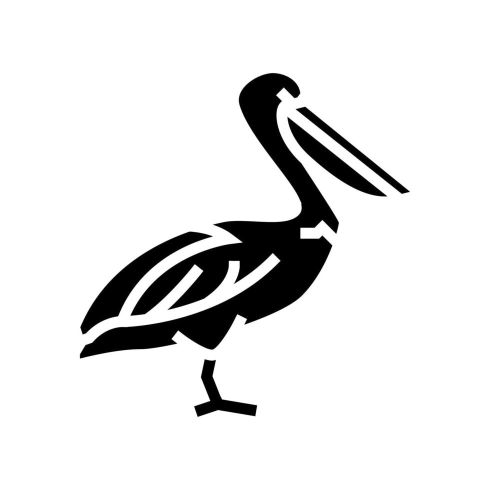 pelikaan wild vogel glyph icoon vector illustratie