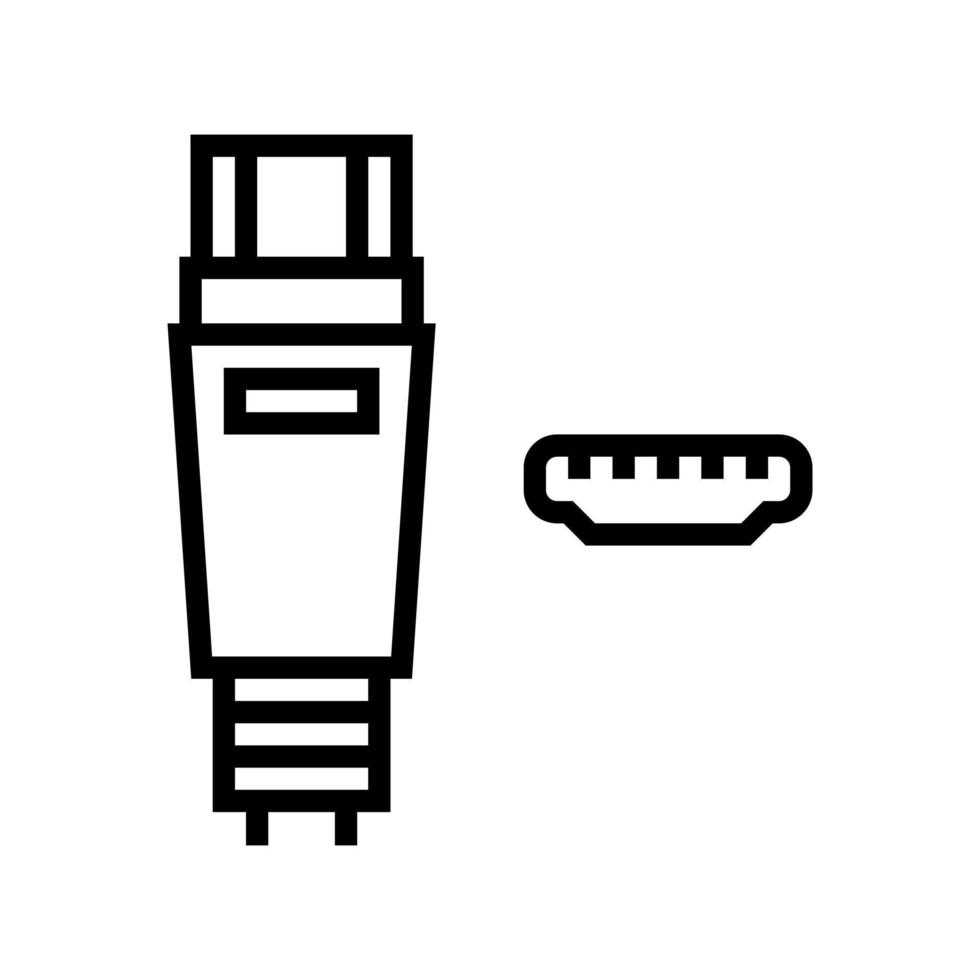 USB mini een lijn icoon vector illustratie