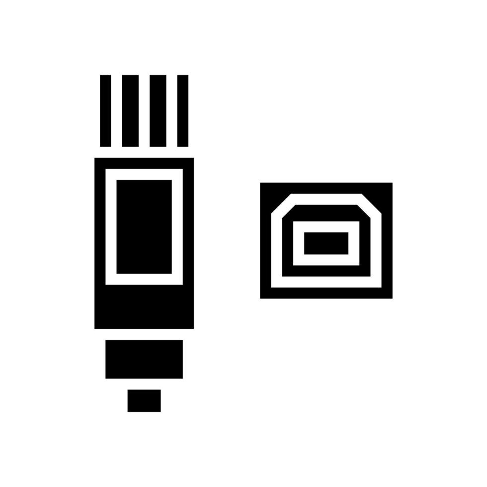 USB type b glyph icoon vector illustratie