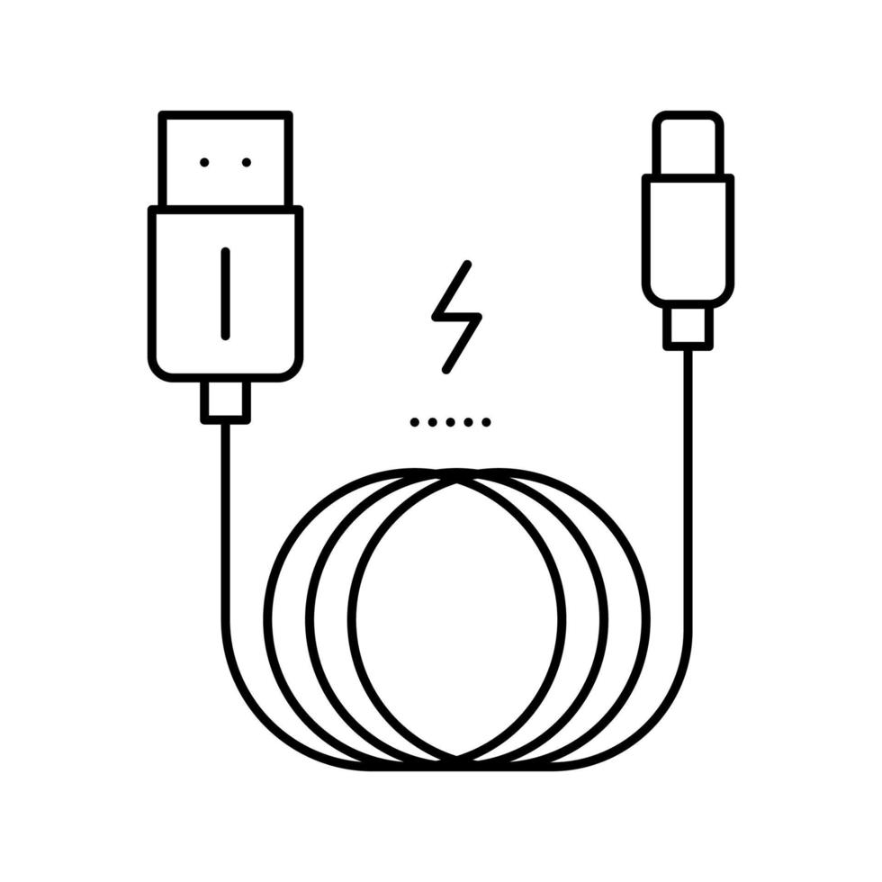 opladen kabel lijn icoon vector illustratie