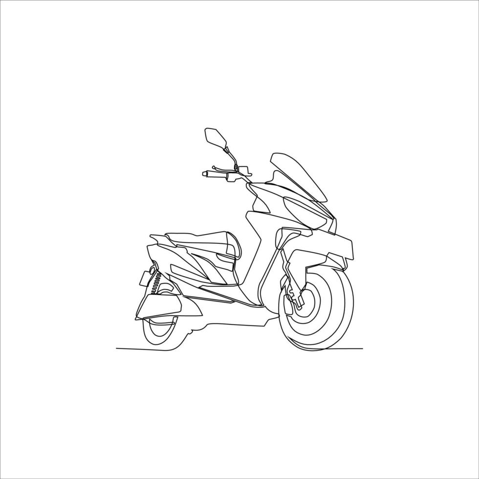 elektrisch motorfiets doorlopend lijn kunst vector