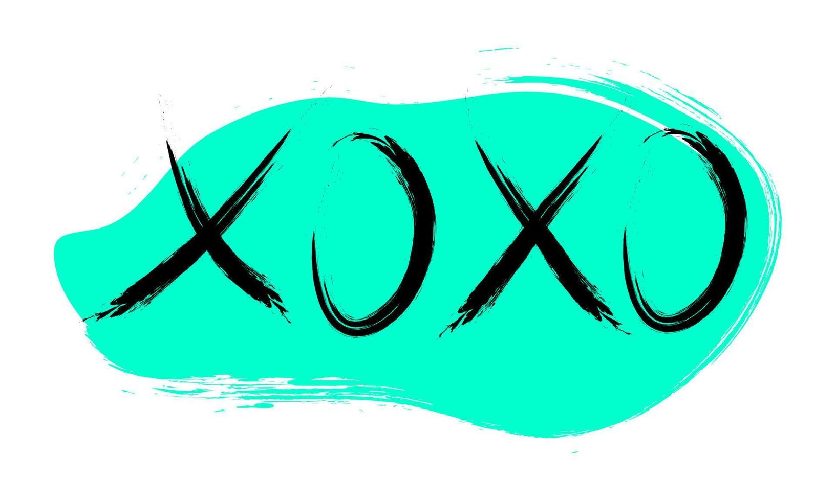 graffiti xoxo woord Aan groen achtergrond. hand- getrokken vector