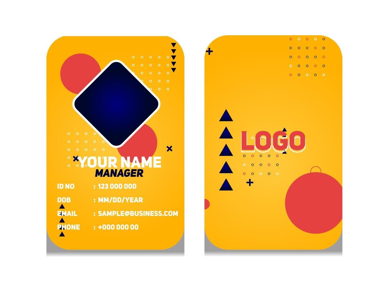 eenvoudige abstracte geometrische identiteitskaart ontwerp professionele identiteitskaart sjabloon vector voor werknemer en anderen