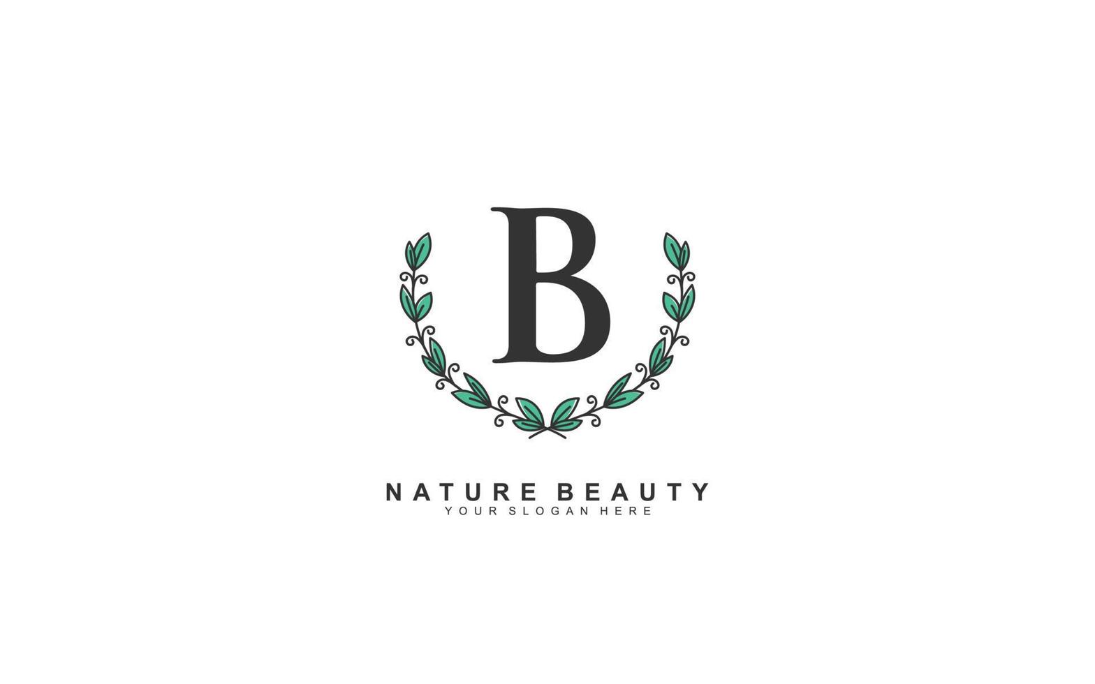 b schoonheid bloemen logo ontwerp inspiratie. vector brief bruiloft sjabloon ontwerp voor merk.