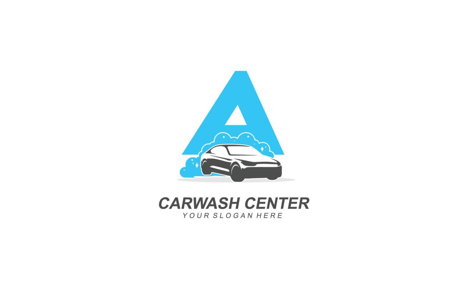 een auto wassen logo ontwerp inspiratie. vector brief sjabloon ontwerp voor merk.