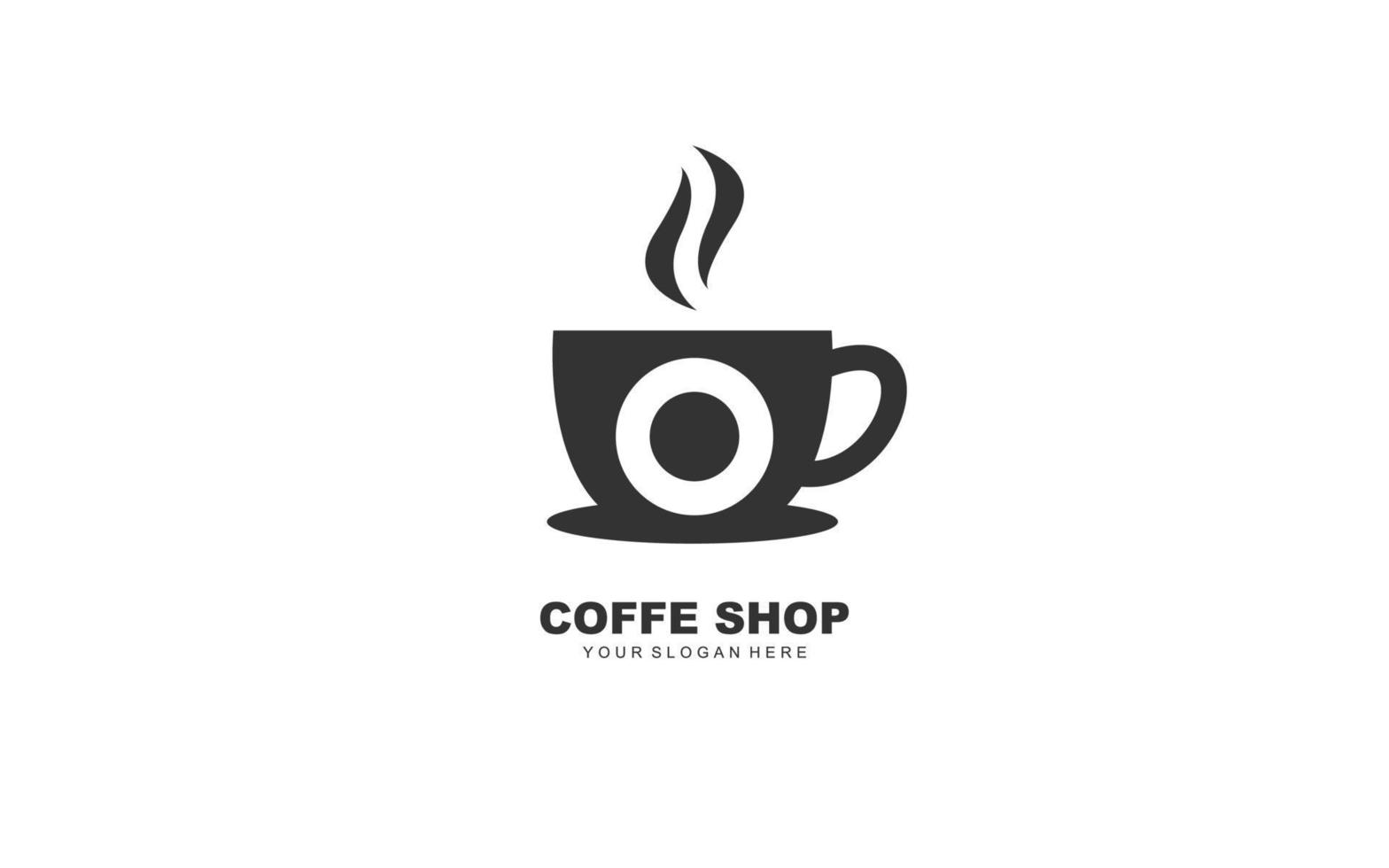 O koffie logo ontwerp inspiratie. vector brief sjabloon ontwerp voor merk.