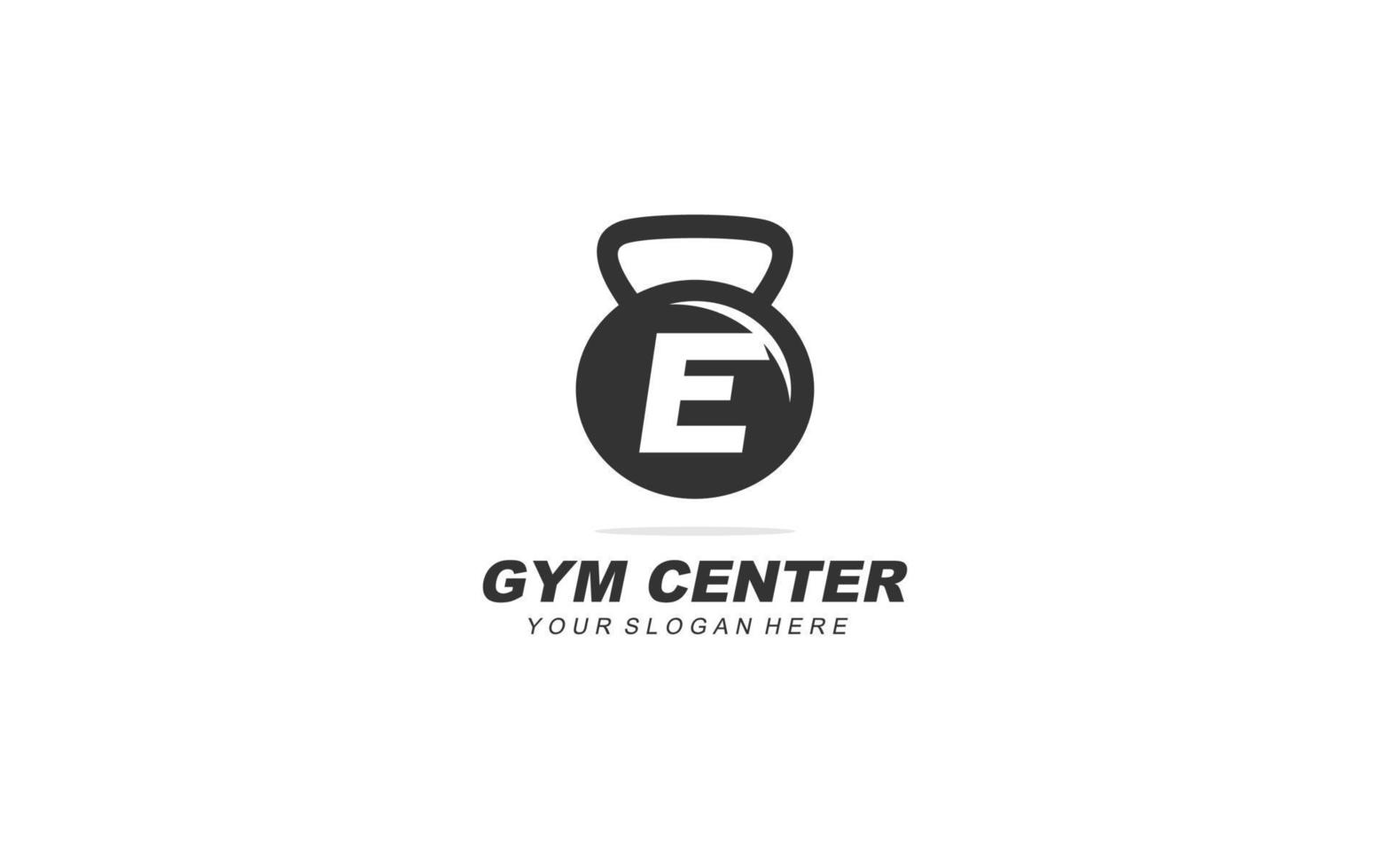 e Sportschool logo ontwerp inspiratie. vector brief sjabloon ontwerp voor merk.