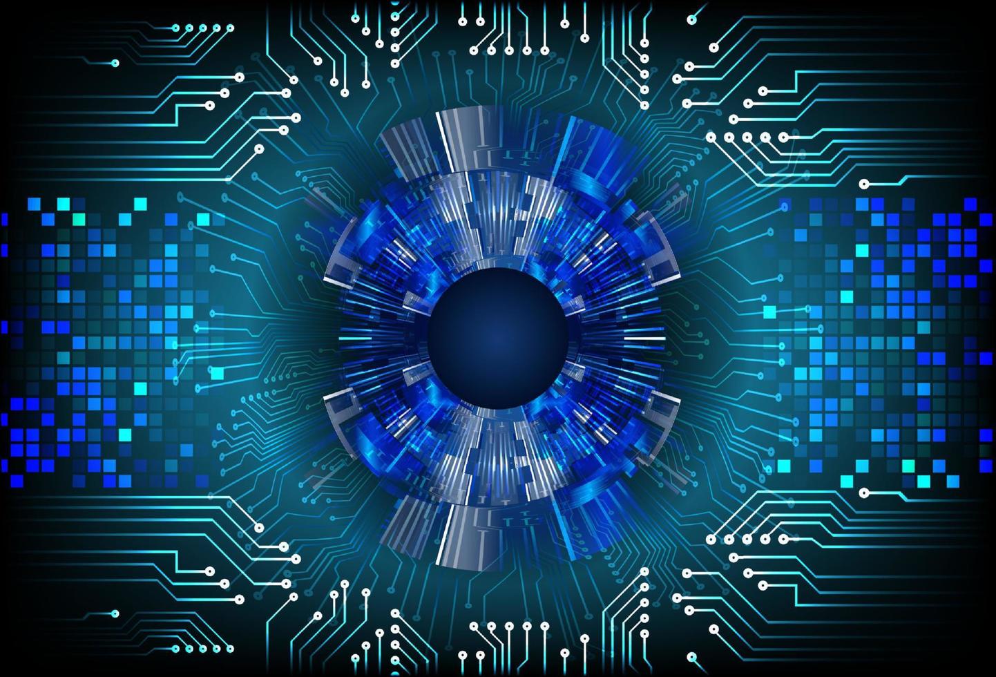 modern cyberveiligheid oog Aan technologie achtergrond vector