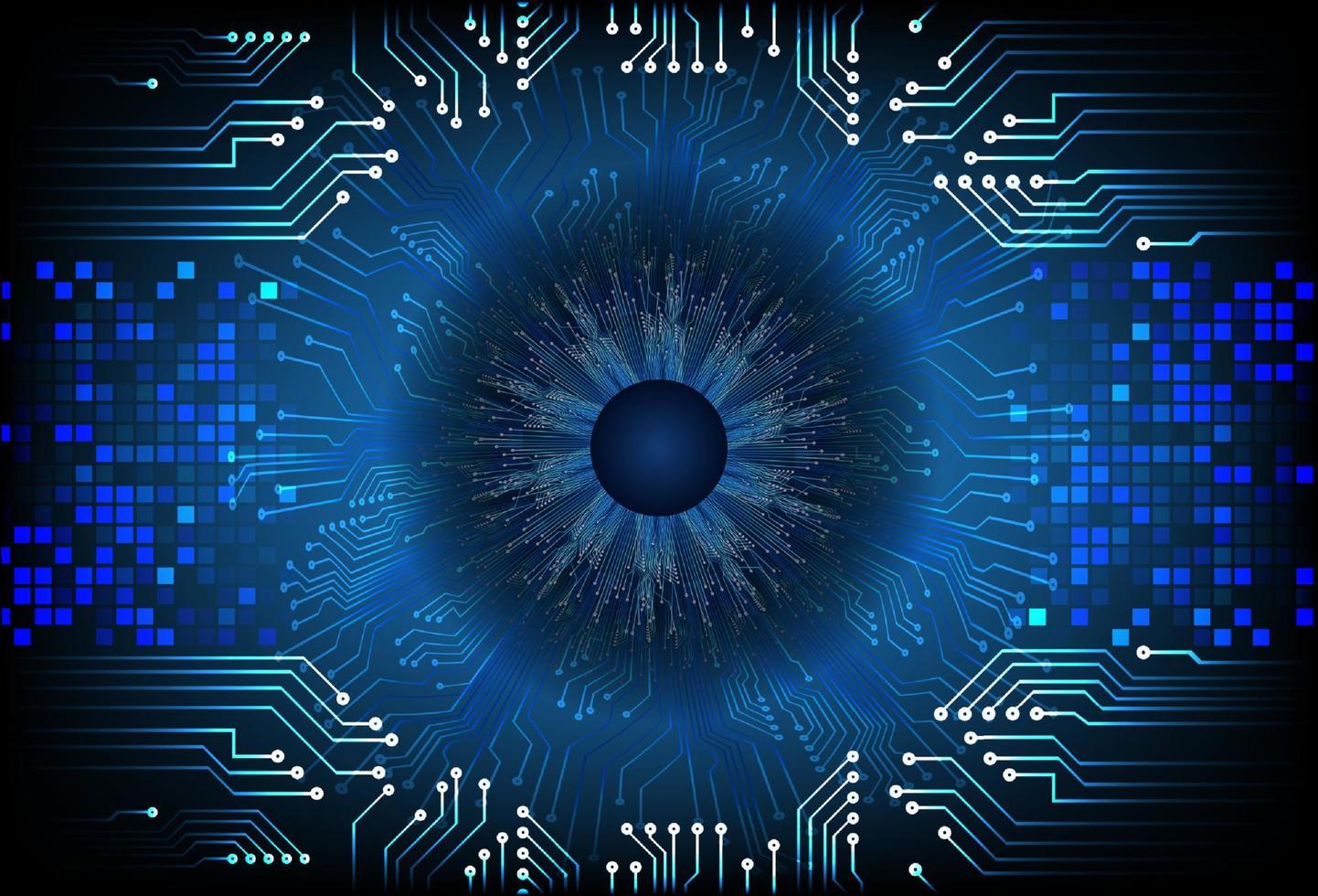 modern cyberveiligheid oog Aan technologie achtergrond vector