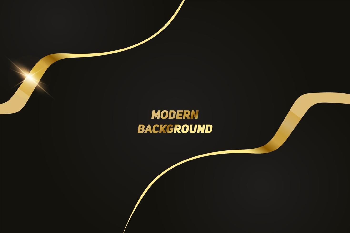 moderne zwarte luxeachtergrond met gouden lijn en glanzend gouden licht. vector