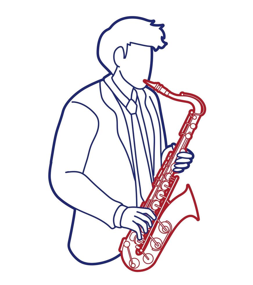 saxofoon muzikant orkest instrument grafische vector