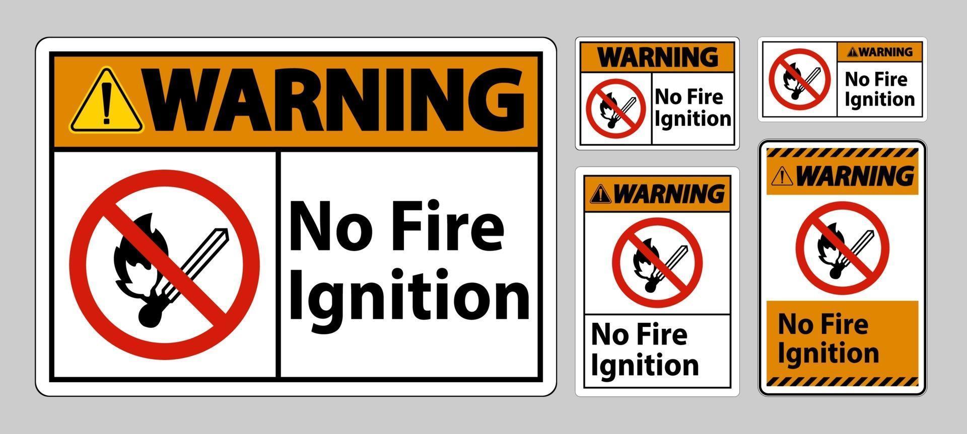 waarschuwing geen teken van het brandontstekingssymbool op witte achtergrond vector