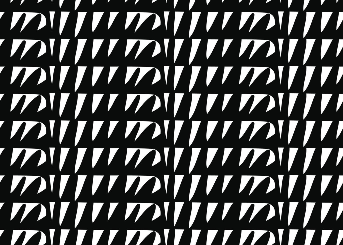 hand getrokken, zwart, wit kleur driehoek naadloze patroon vector