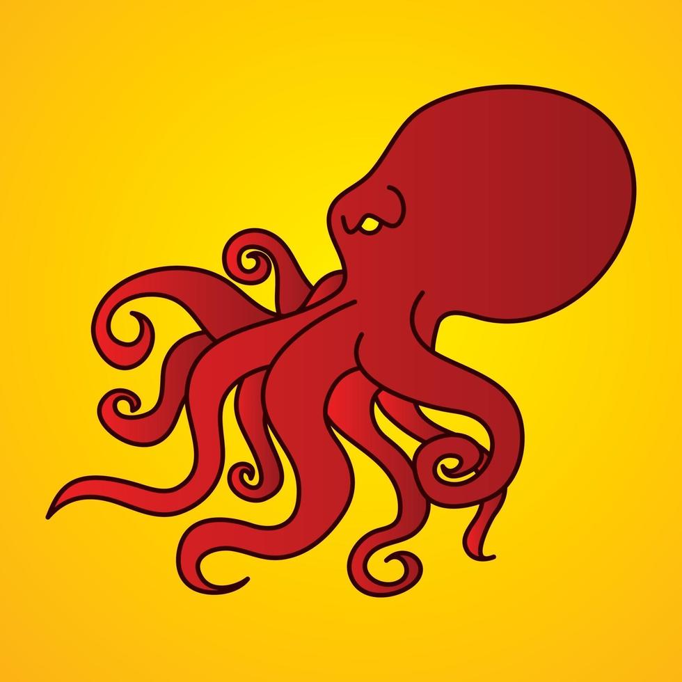 rode octopus cartoon grafische vector