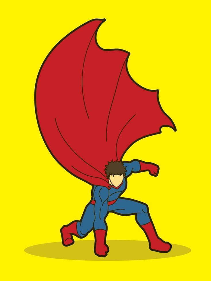 superheld man landing vector