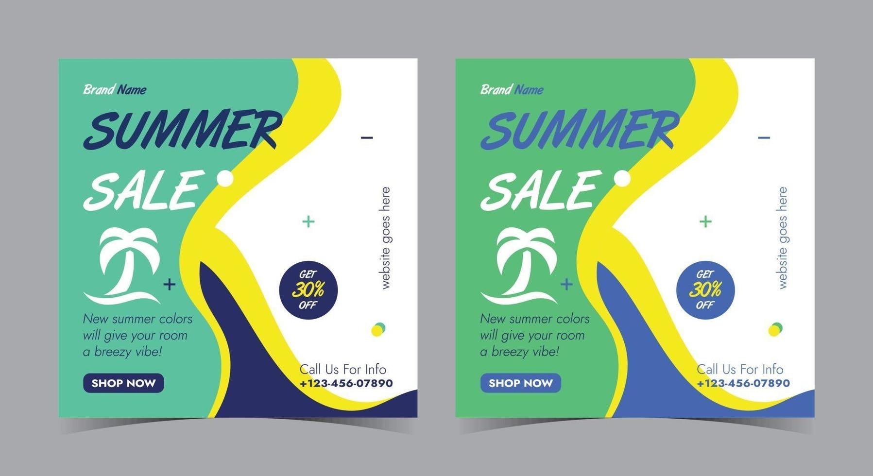 zomerverkoop poster, super verkoop sociale media post en flyer vector