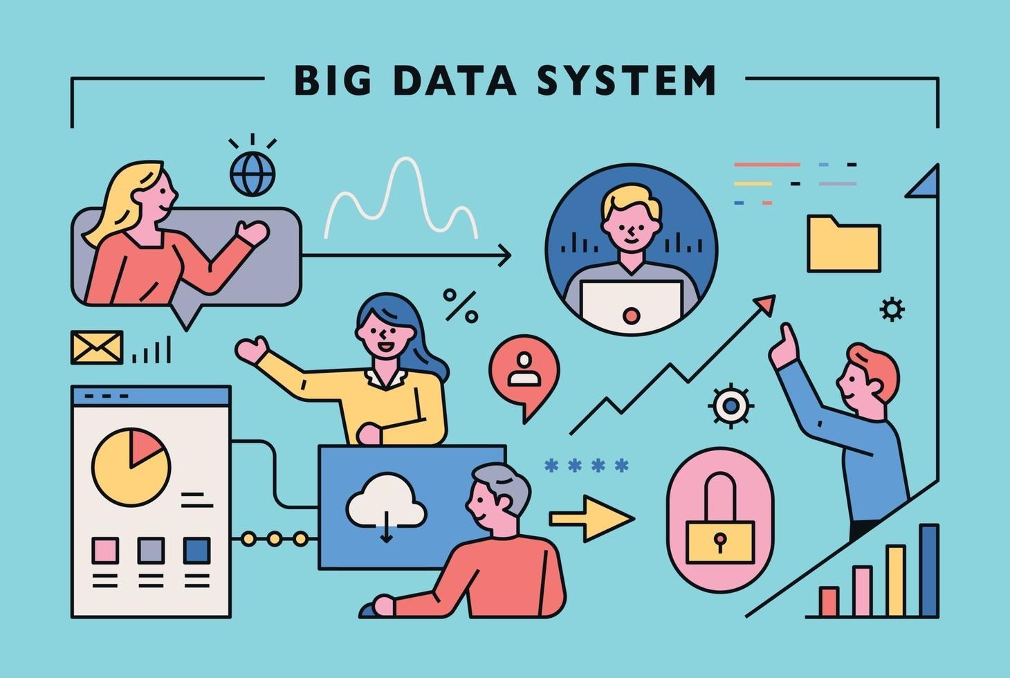 big data systeem concept banner vector
