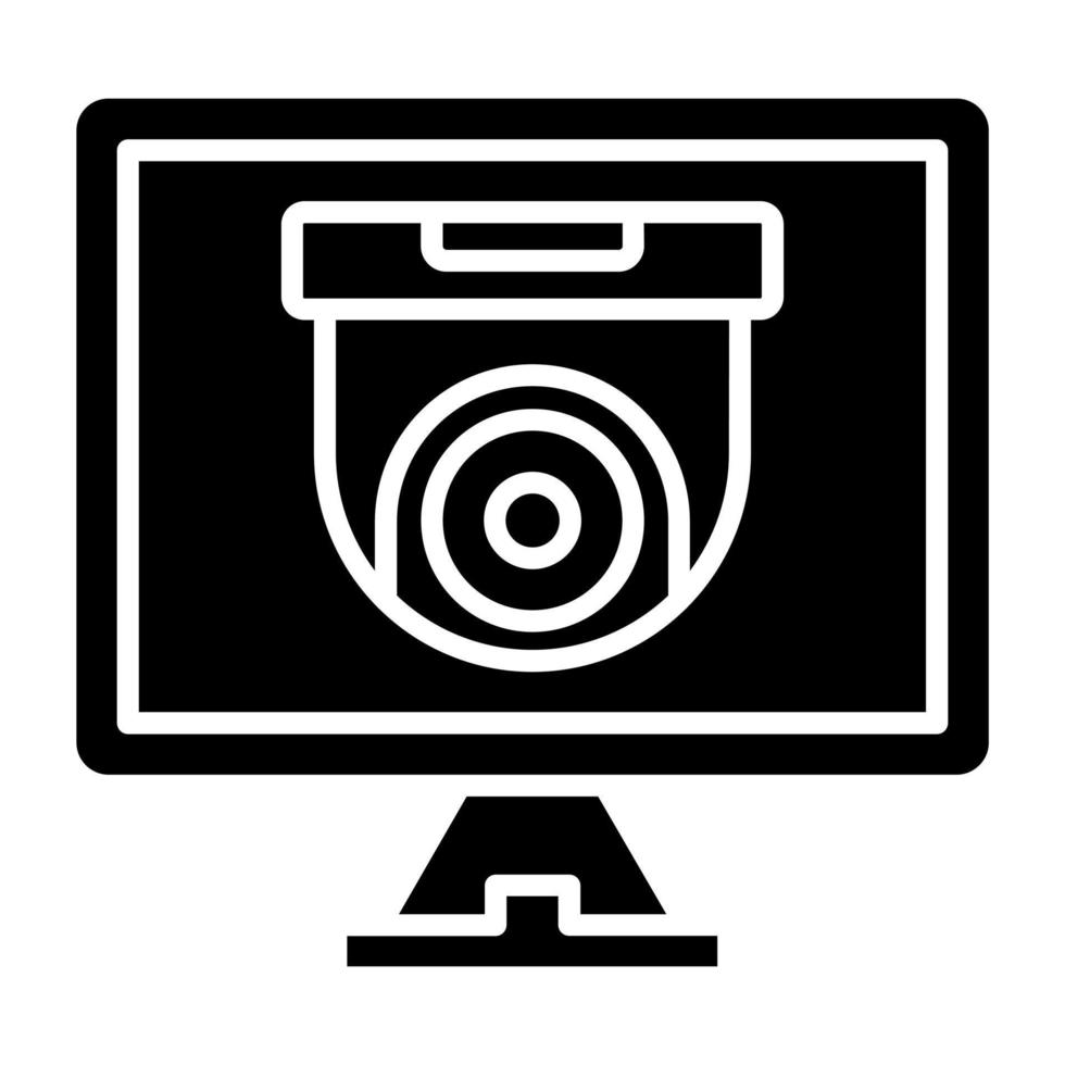 veiligheid monitoren icoon stijl vector