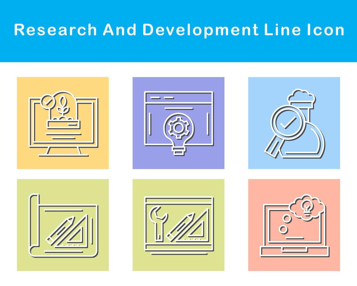 Onderzoek en ontwikkeling vector icoon reeks