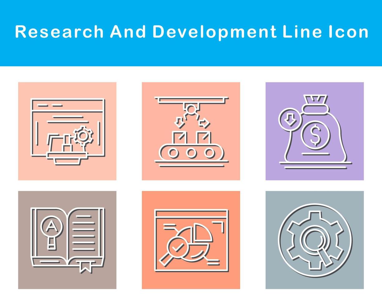 Onderzoek en ontwikkeling vector icoon reeks