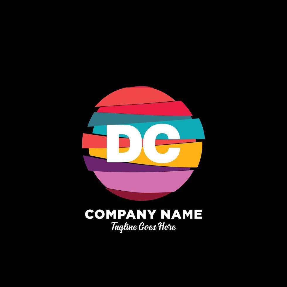 dc eerste logo met kleurrijk sjabloon vector. vector