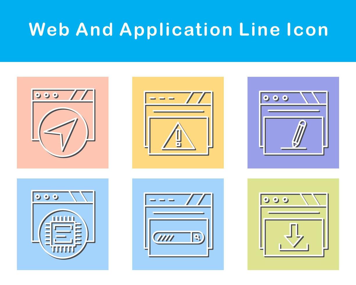 web en toepassing vector icoon reeks