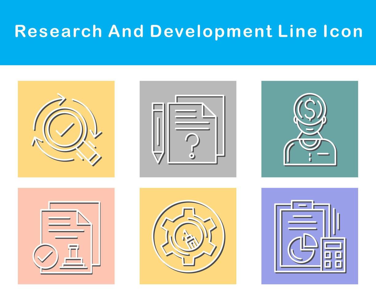 Onderzoek en ontwikkeling vector icoon reeks