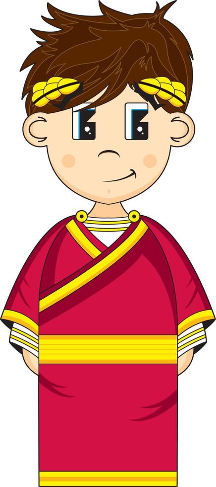 schattig tekenfilm Romeins keizer Julius Caesar geschiedenis illustratie vector