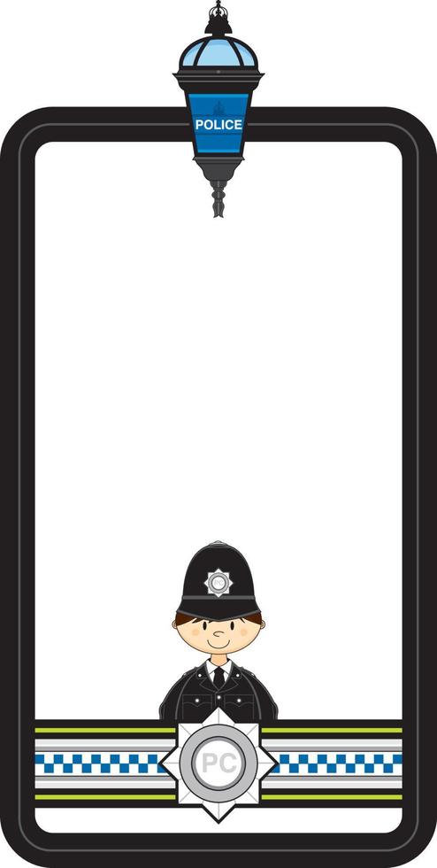 tekenfilm klassiek Brits politieagent karakter vector