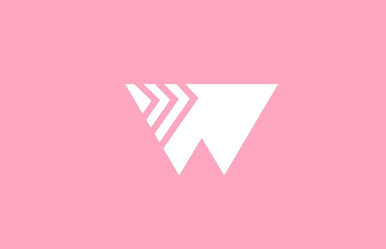 roze meetkundig w alfabet brief logo icoon met lijn ontwerp. creatief sjabloon voor bedrijf en bedrijf vector