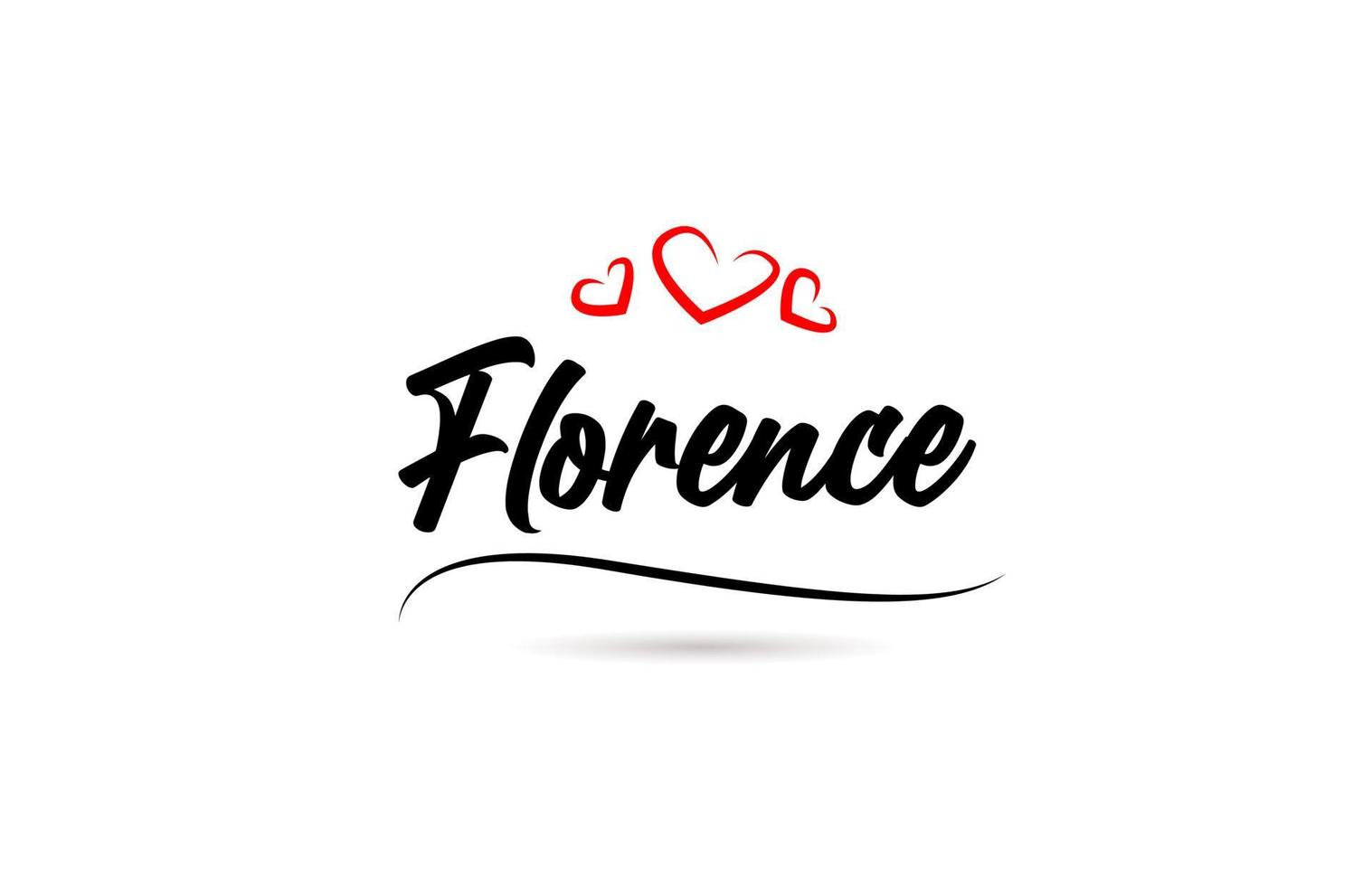 Florence Europese stad typografie tekst woord met liefde. hand- belettering stijl. modern schoonschrift tekst vector