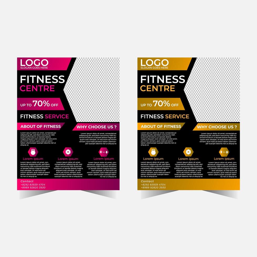 fitness flyer vector sjabloon.