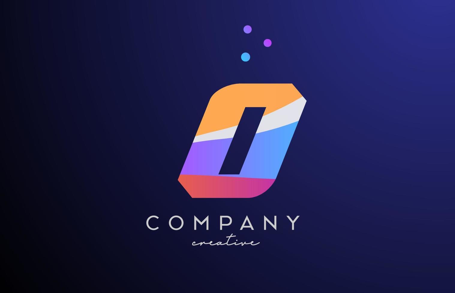 gekleurde O alfabet brief logo icoon met stippen. oranje roze blauw creatief sjabloon ontwerp voor bedrijf en bedrijf vector