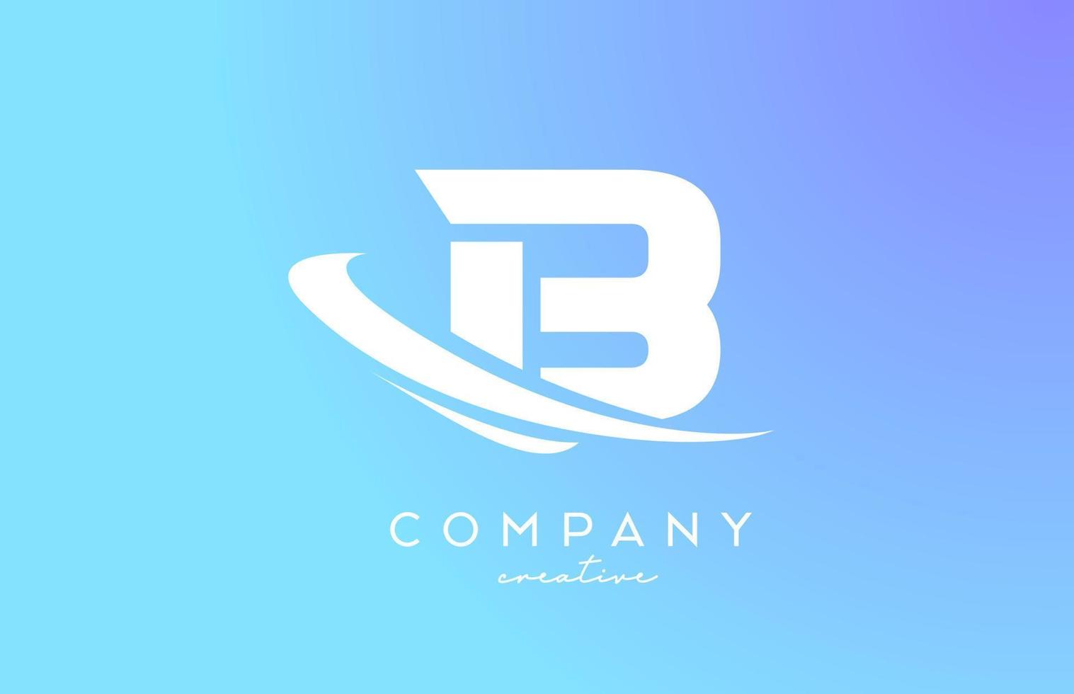 blauw pastel kleur b alfabet brief logo icoon met zucht. creatief sjabloon ontwerp voor bedrijf en bedrijf vector
