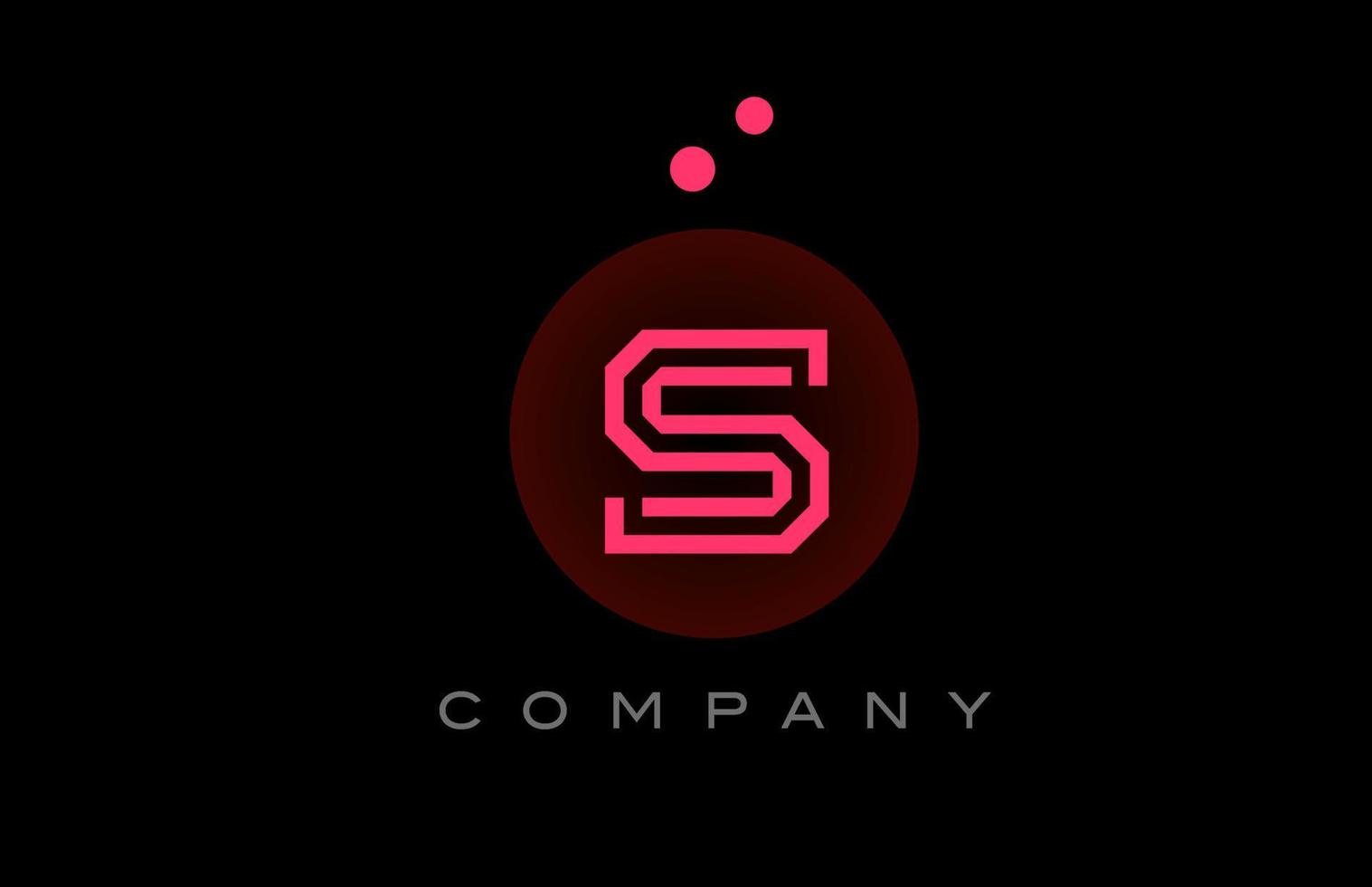 zwart roze s alfabet brief logo icoon met dots en cirkel. sjabloon ontwerp voor bedrijf en bedrijf vector