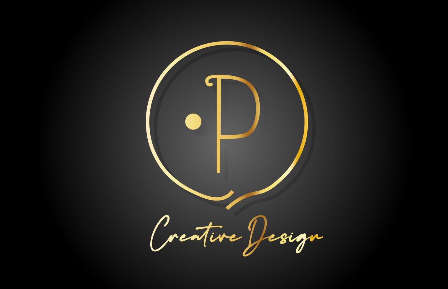 p goud geel alfabet brief logo icoon ontwerp met luxe wijnoogst stijl. gouden creatief sjabloon voor bedrijf en bedrijf vector