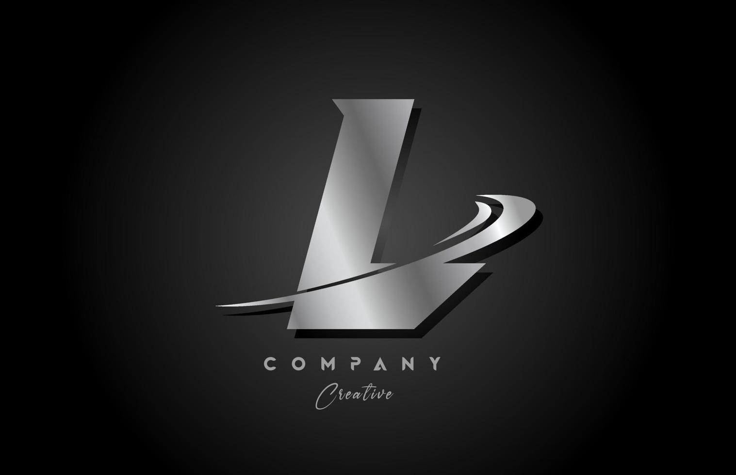 l zilver metaal grijs alfabet brief logo icoon ontwerp met zucht. creatief sjabloon voor bedrijf en bedrijf vector