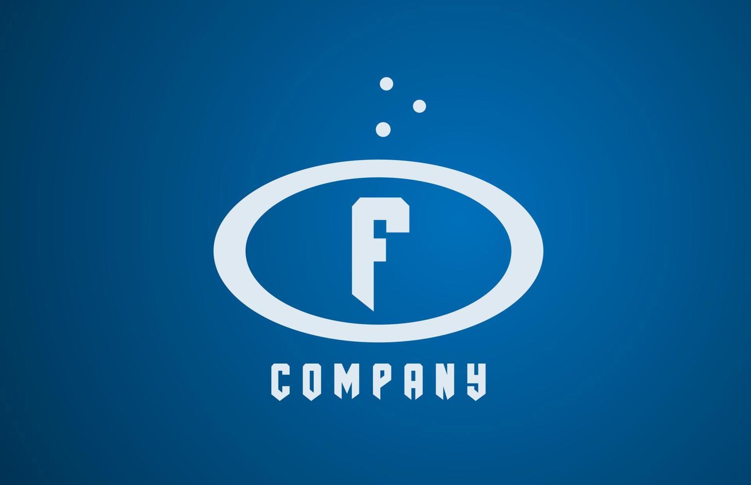 wit blauw f Ovaal alfabet stoutmoedig brief logo met stippen. zakelijke creatief sjabloon ontwerp voor bedrijf en bedrijf vector