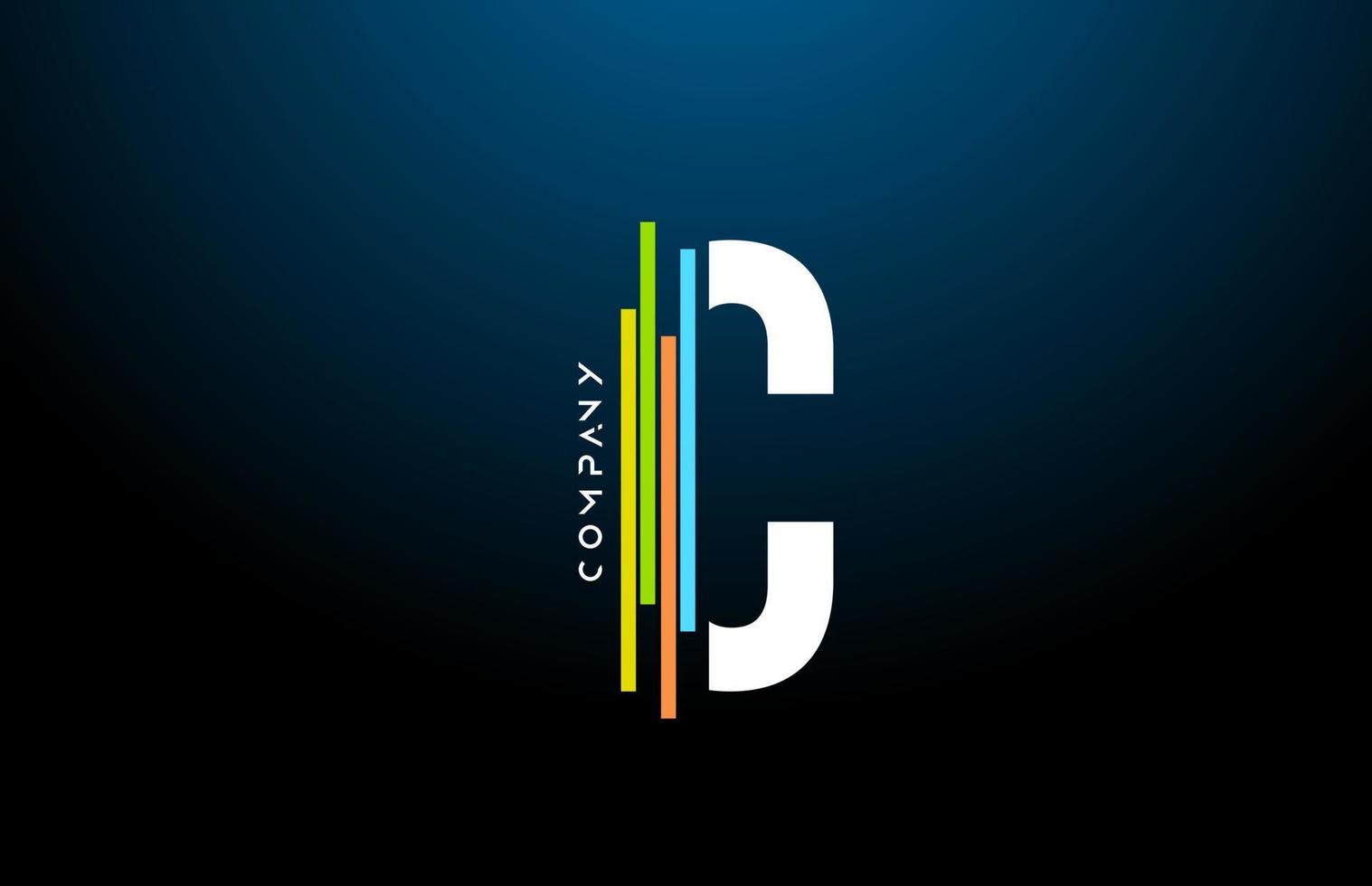 gekleurde c alfabet brief logo icoon ontwerp met lijn. creatief sjabloon voor bedrijf en bedrijf vector